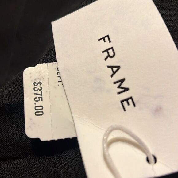 Frame Denim One-Button Pleated Shoulder Linen Blend Blazer Size 2 NWT - Picture 3 of 3